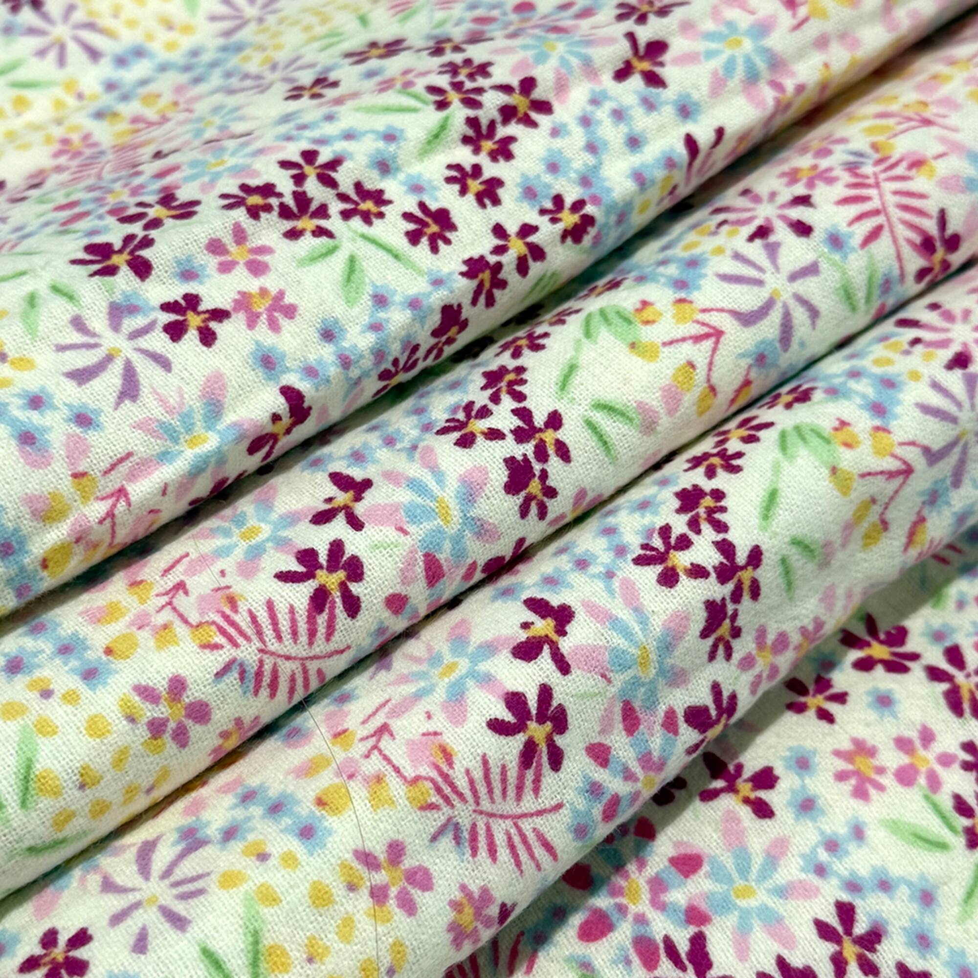 Feldman Pink Ditsy Floral Cotton Flannel